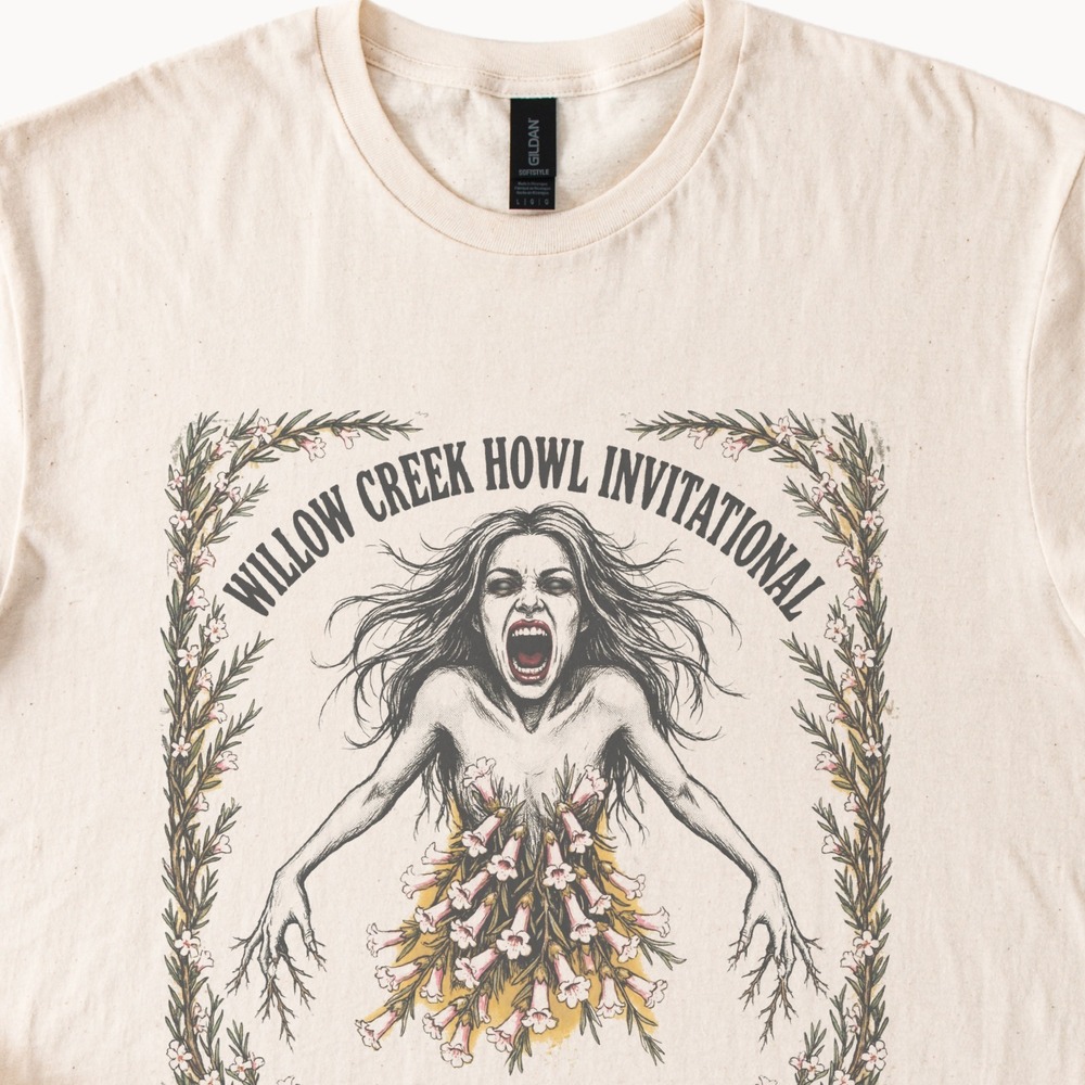 Willow Creek Howl Botanical Graphic Tee Nature Art